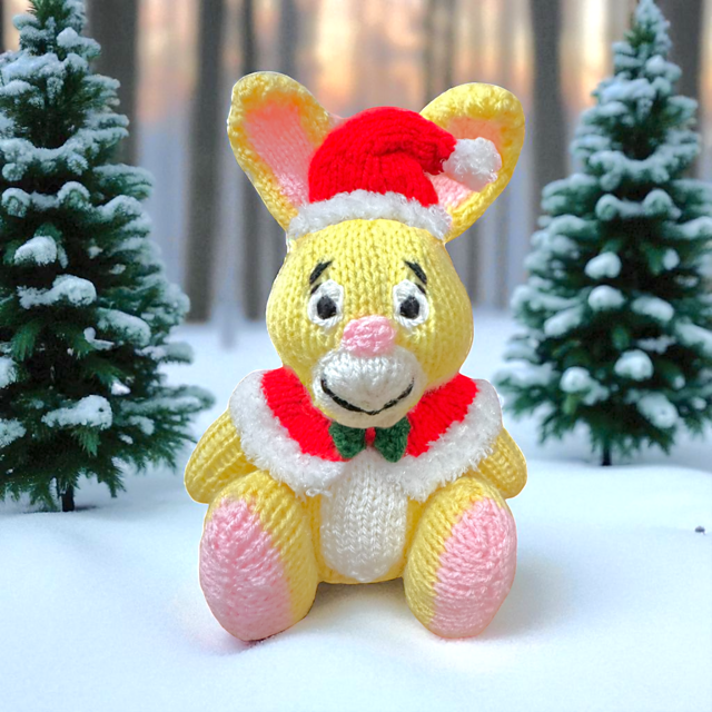 Christmas Rabbit choc orange cover / Pooh toy