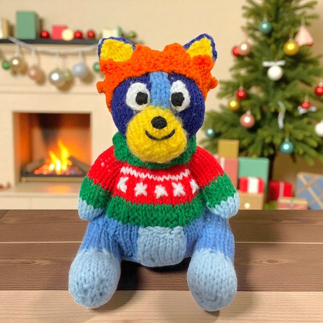 Christmas Bluey choc orange cover / toy