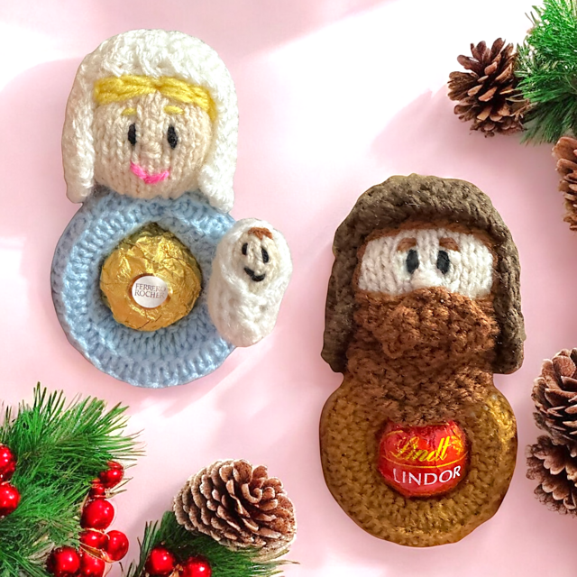 Christmas Nativity Mary & Joseph Hanging Decs