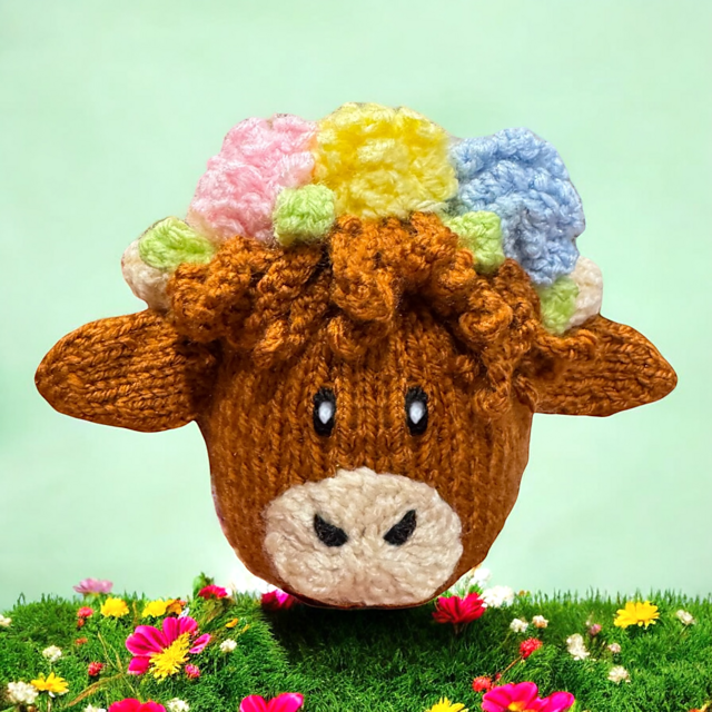 Easter Highland Cow Head choc orange cover / toy