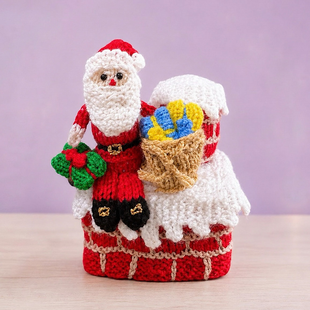 Christmas Santa Chimney Roof choc orang box cover