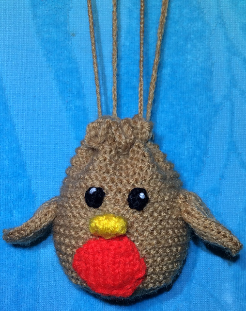 Christmas Robin Drawstring Gift Bag