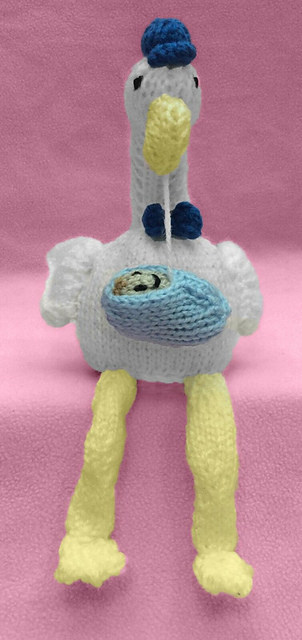 Stork with Baby choc orange cover / toy