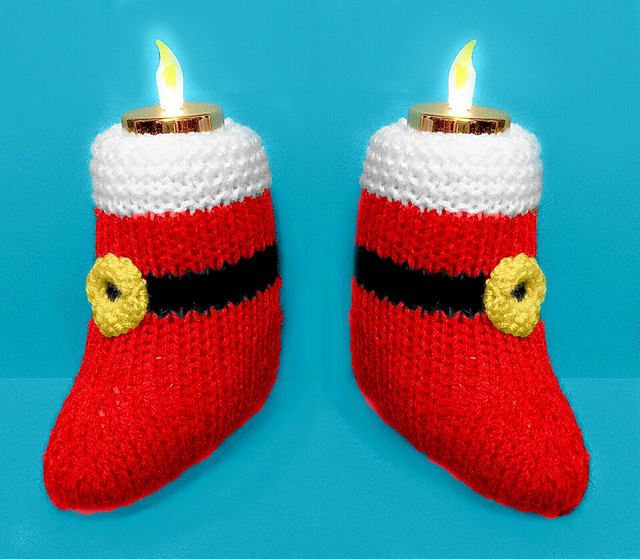 Christmas Santa Boot Tea Light Holder