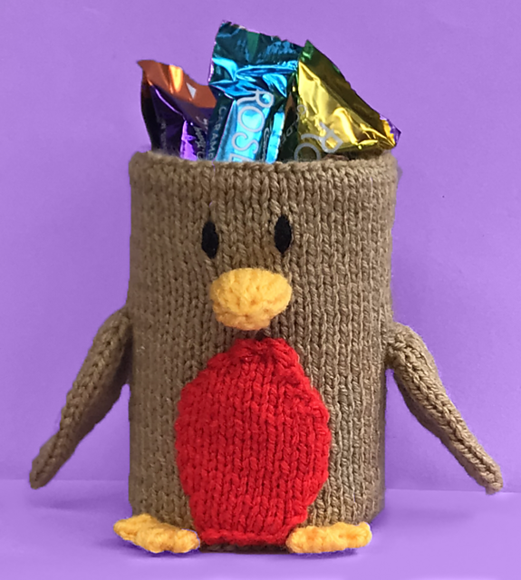Christmas Robin Tin Holder 15 cms tall
