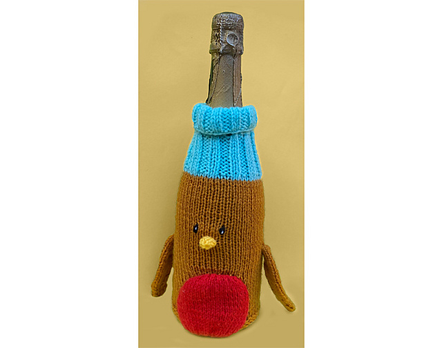 Christmas Robin Wine Bottle Drawstring Cover