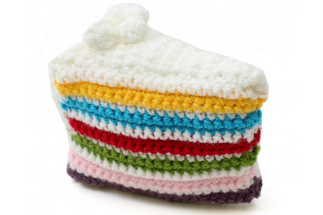 Piece of Rainbow Cake