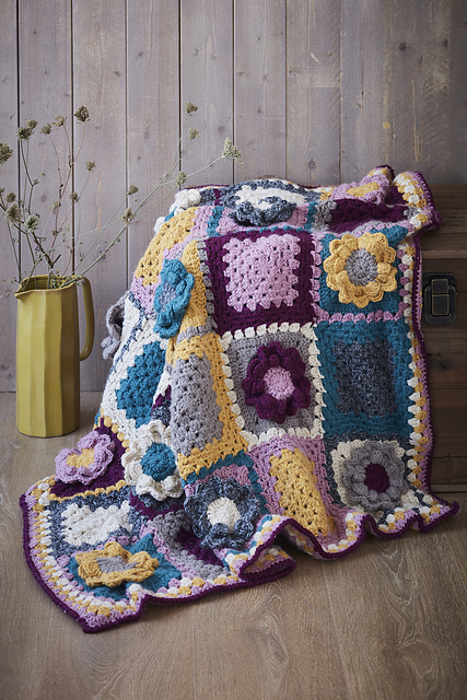 Knitcraft Autumn Flowers Blanket