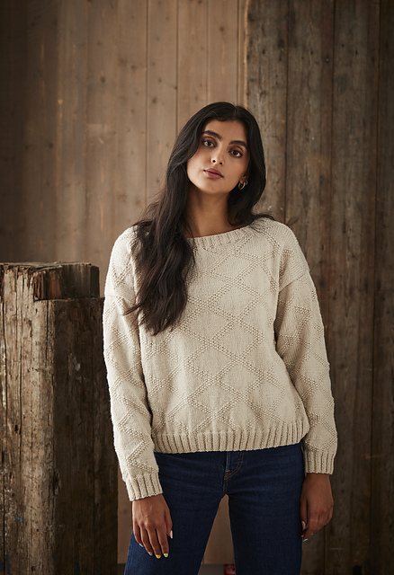 Knitcraft Moss Stitch Diamond Jumper