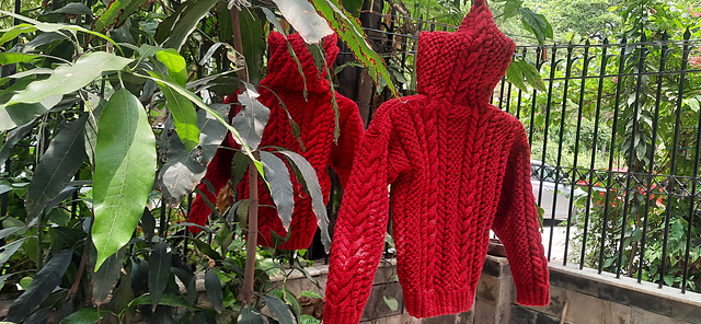 Berroco Child's Aran Cables Hoodie 10-12yrs