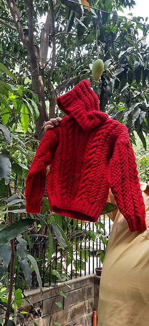 Berroco 8YrsSize Aran Cables Hoodie