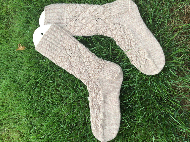 Japanese Lace Leaves Socks