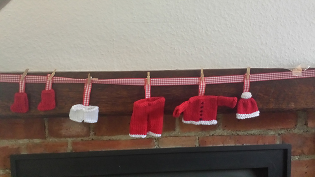 Father Christmas Washing in Bunting