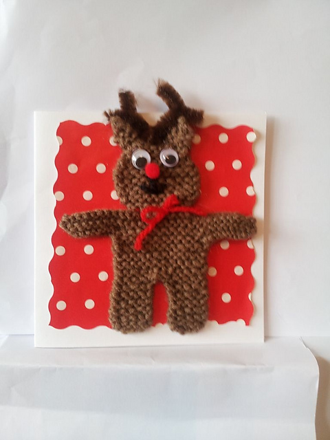 Reindeer knitted  card