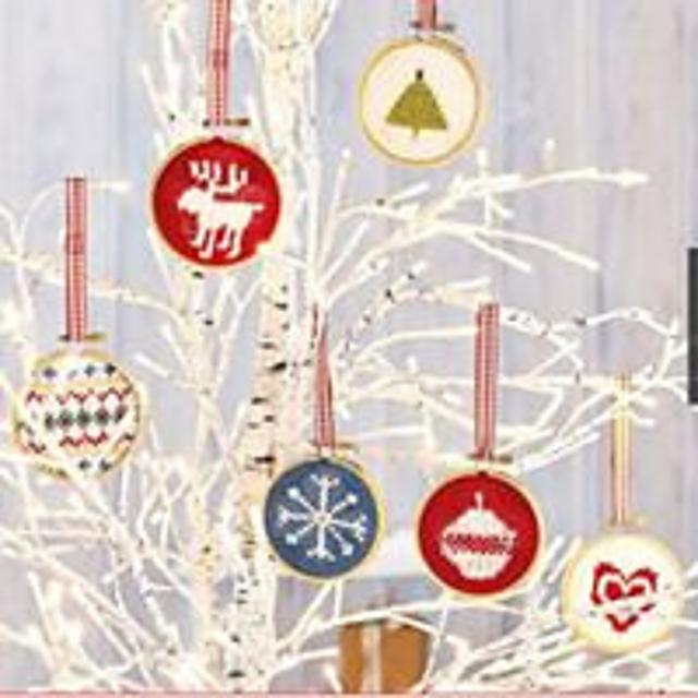 knitted hoop decorations