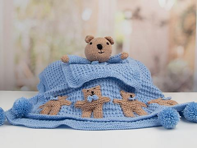 Teddy lovey blanket
