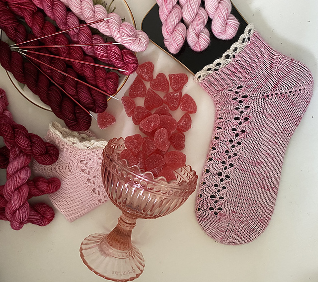 Ravelry: Valentine Hearts Engineered Heel Ankle Socks pattern by ...