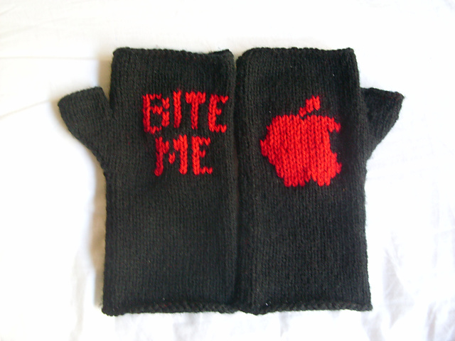 Twilight - "Bite Me" Fingerless Gloves