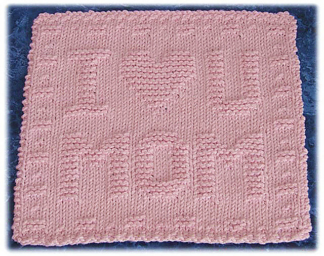 I Love U Mom Dishcloth