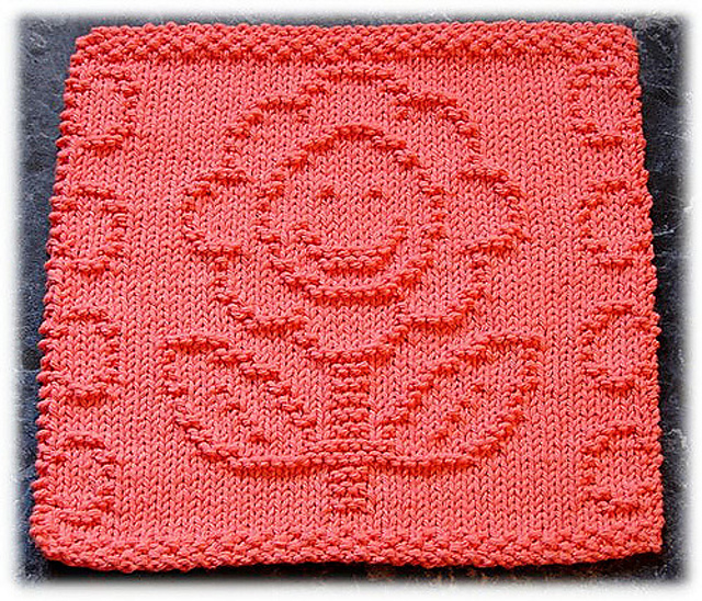 Little Miss Happy Flower Dishcloth