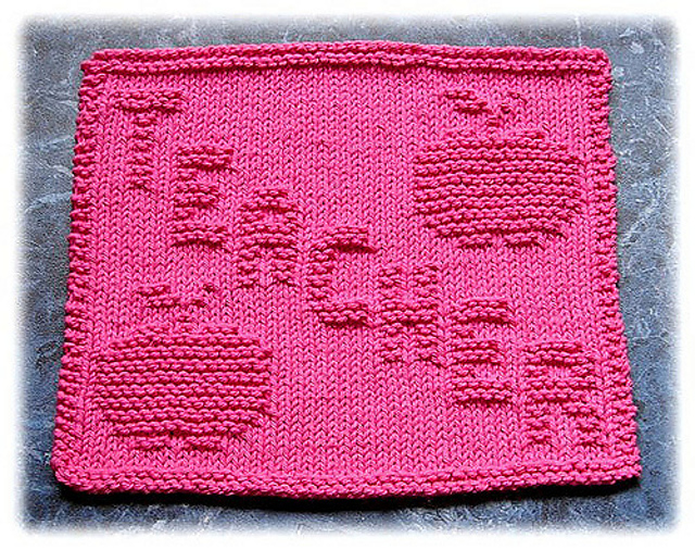 Teacher's Apples Dishcloth
