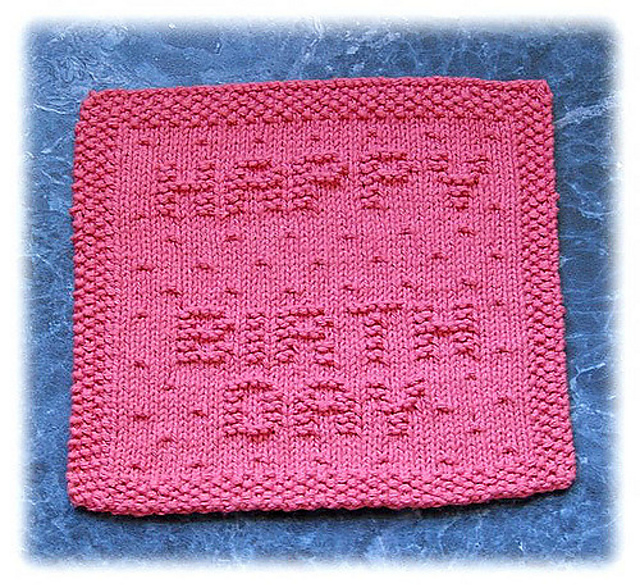 Happy Birthday Dishcloth