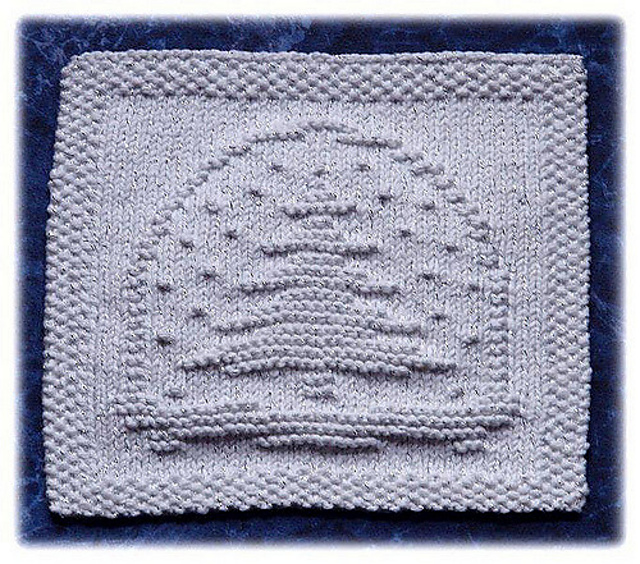 Wintery Tree in a Snow Globe Dishcloth