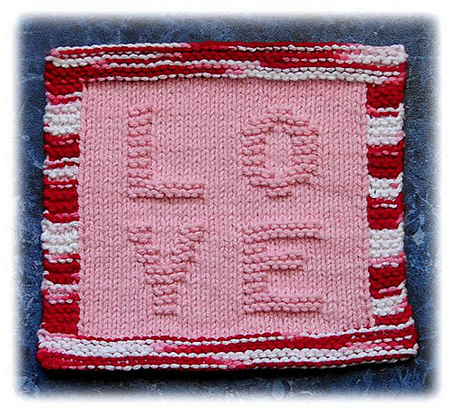 Ravelry Love Dishcloth Garter Stitch Borders pattern by Susan Mrenna