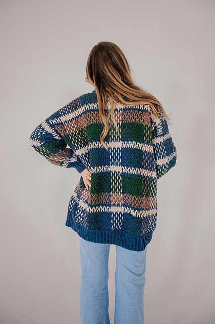 【 loin nuit 】plaid pattern knitcardigan トップス loin nuit plaid pattern knitcardigan Crochet Kit