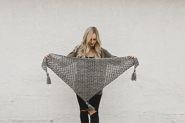 Granny Cluster Triangle Scarf