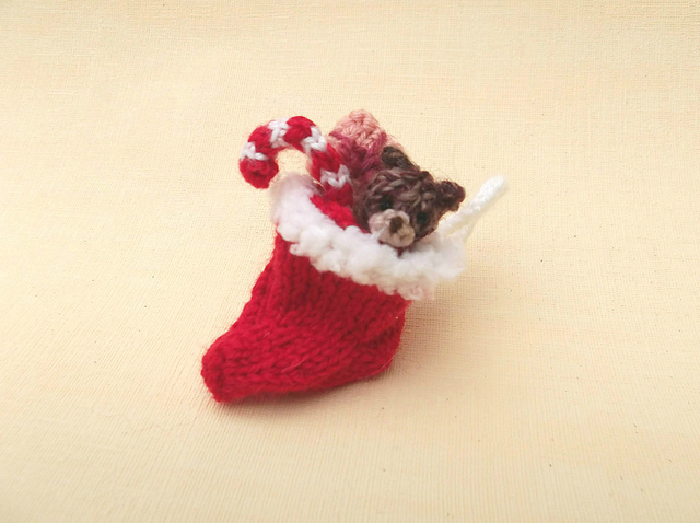 Mini Christmas stocking with gifts