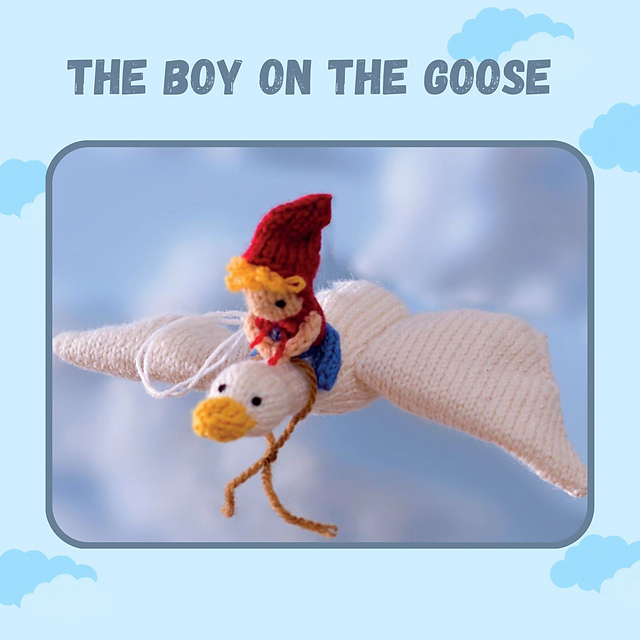 Boy on a goose mobile