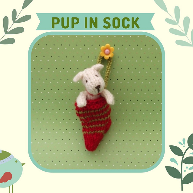 Little dog in a stocking