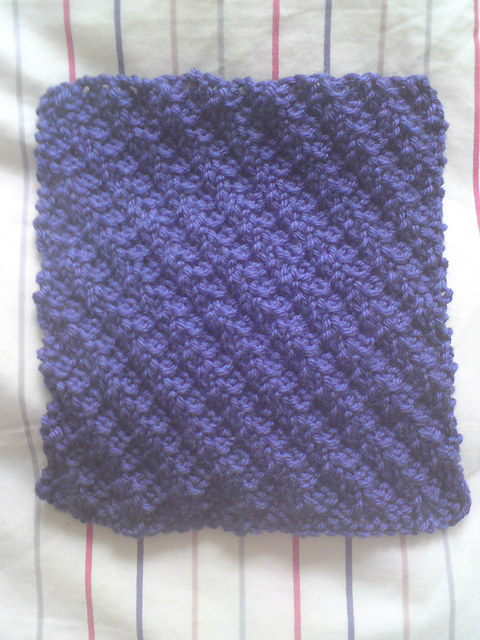 Diagonal Rib 6-inch Knitted Block