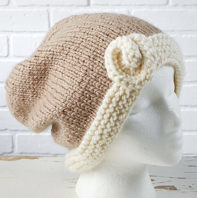 Flower Accent Slouchy Hat