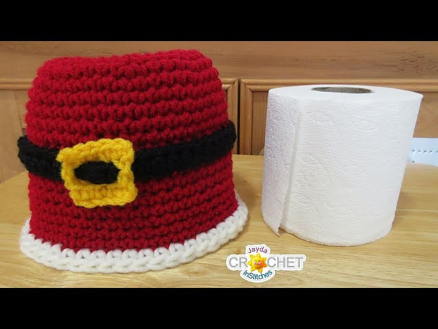 Santa's Suit Crochet Bathroom Tissue Roll Cover