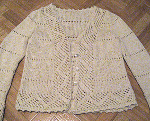 #19 Jacke mit Ajourblenden in Beige