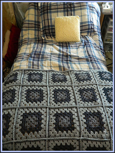 Baby Blue Traditional Granny Square Blanket