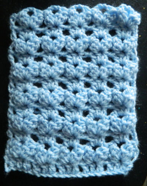 Flat Bobble Shell Stitch