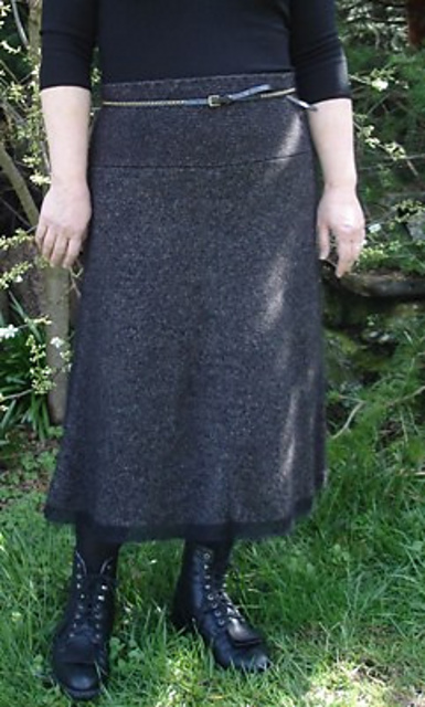 Kit A-84 Silk Mohair & Tsumugi Silk Flair Skirt