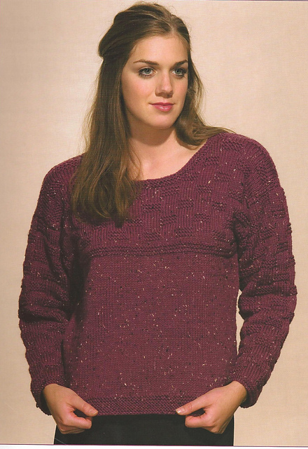 Checkerboard Tweed Pullover