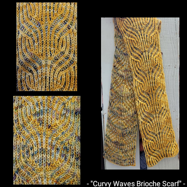 Curvy Waves Brioche Scarf