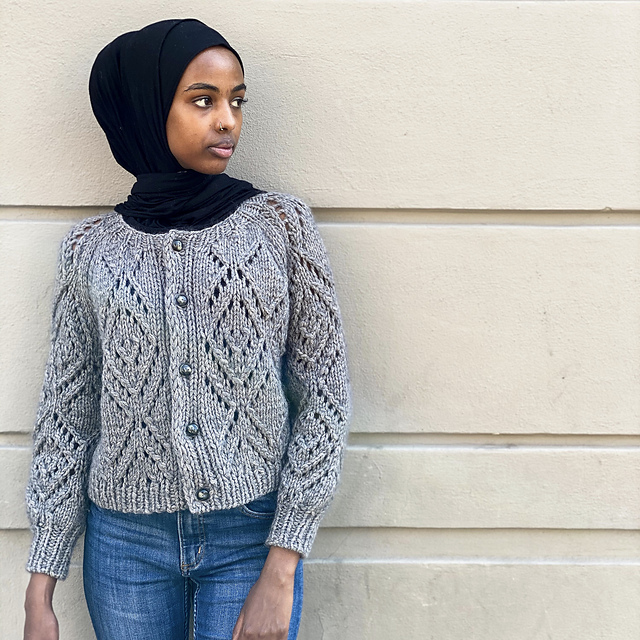 JILTU scallop knit cardigan（グレー） JILTU scallop knit cardigan（グレー）