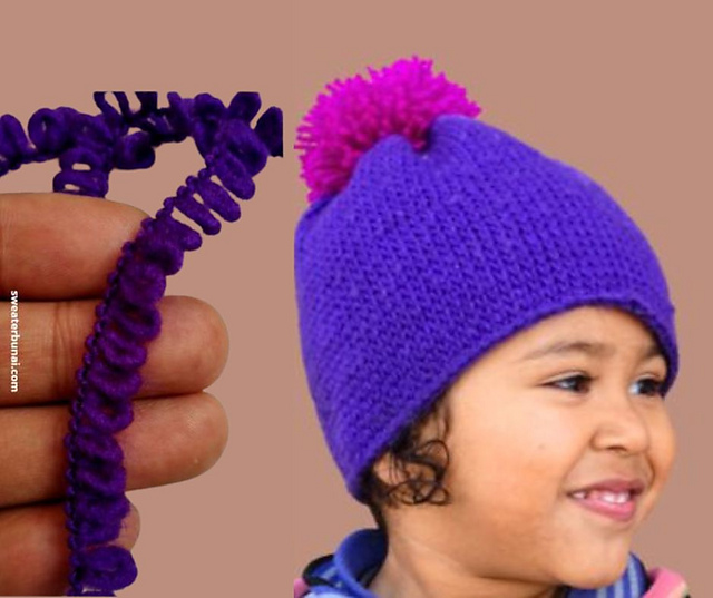 Ravelry Crochet baby hat with loop yarn pattern by Sunayana Negi