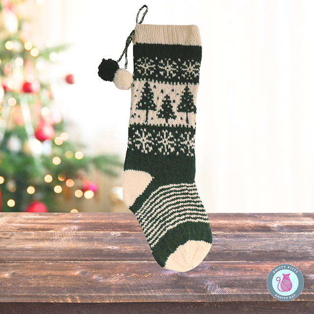 Winter Tree Christmas Stocking