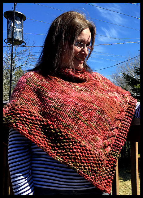 Super Easy Cabled Poncho