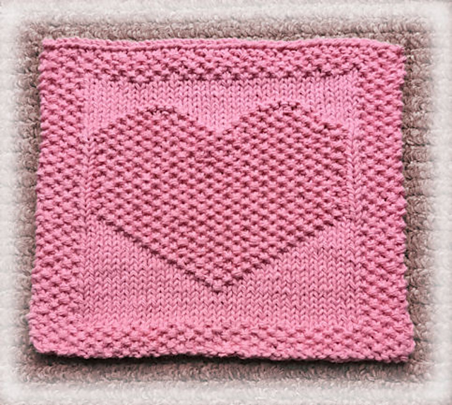 Moss Stitch Heart