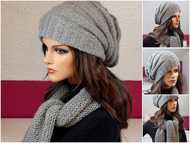 Modern Slouchy Hat with Scarf/Loop Scarf