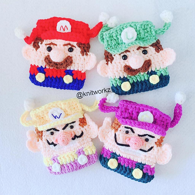 Ravelry: Super Mario Bros Airpods Drawstring and Hp Pouch pattern