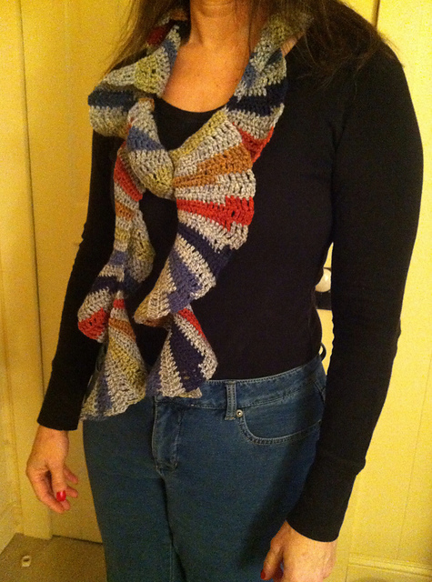 Ravelry: Striped Potato Chip Crocheted Scarf pattern by Donna Hoover